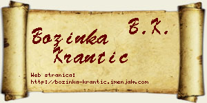 Božinka Krantić vizit kartica